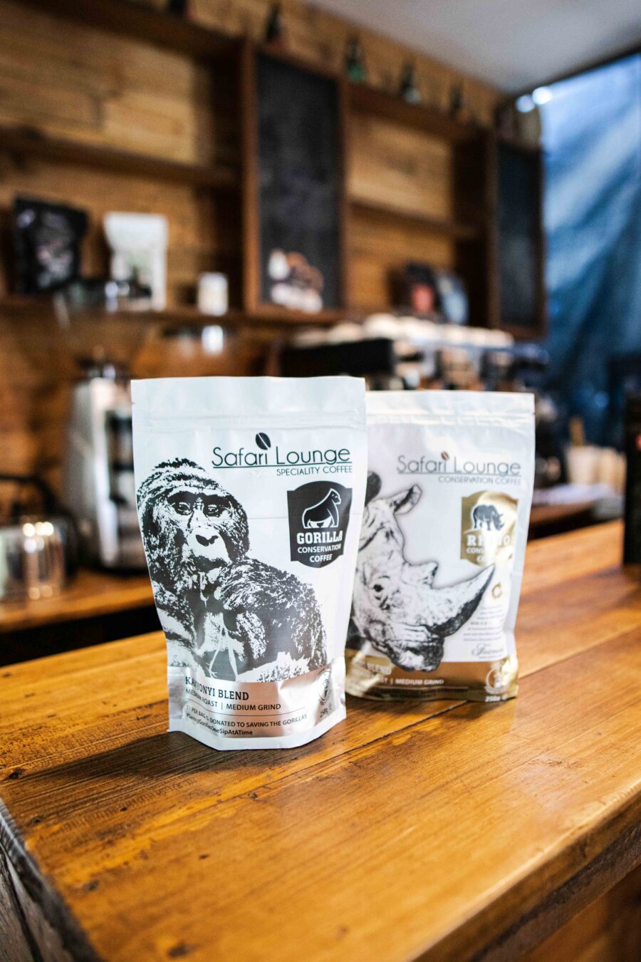 With our Conservation coffee, <br>you drink coffee whilst supporting <br>endangered animals