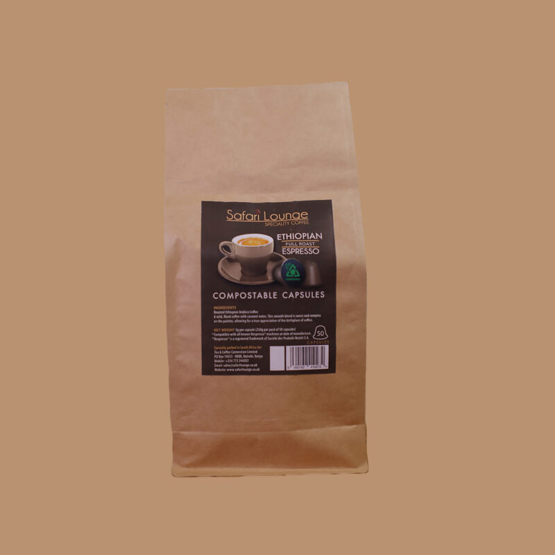Ethiopian Compostable Coffee Capsules - Full Roast (50 Capsules)