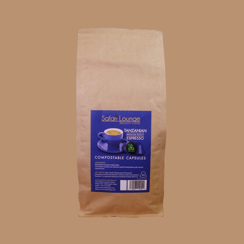 Tanzanian Compostable Coffee Capsules - Medium Roast (50 Capsules)